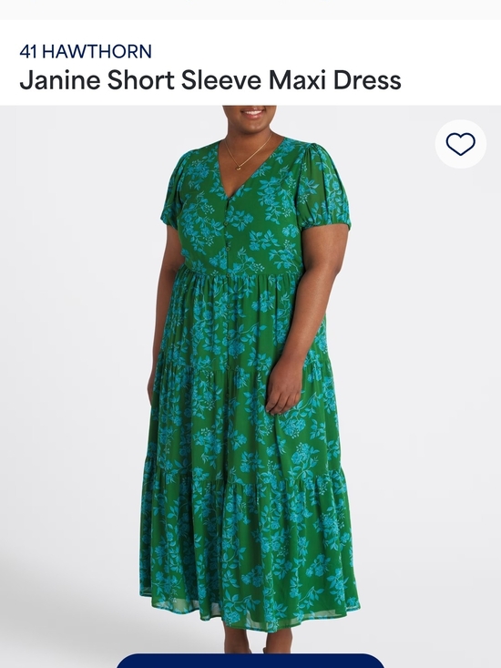 41 Hawthorn Dresses & Skirts - 41 Hawthorn Janine Short Sleeve Green Maxi Dress with Blue Floral Pattern